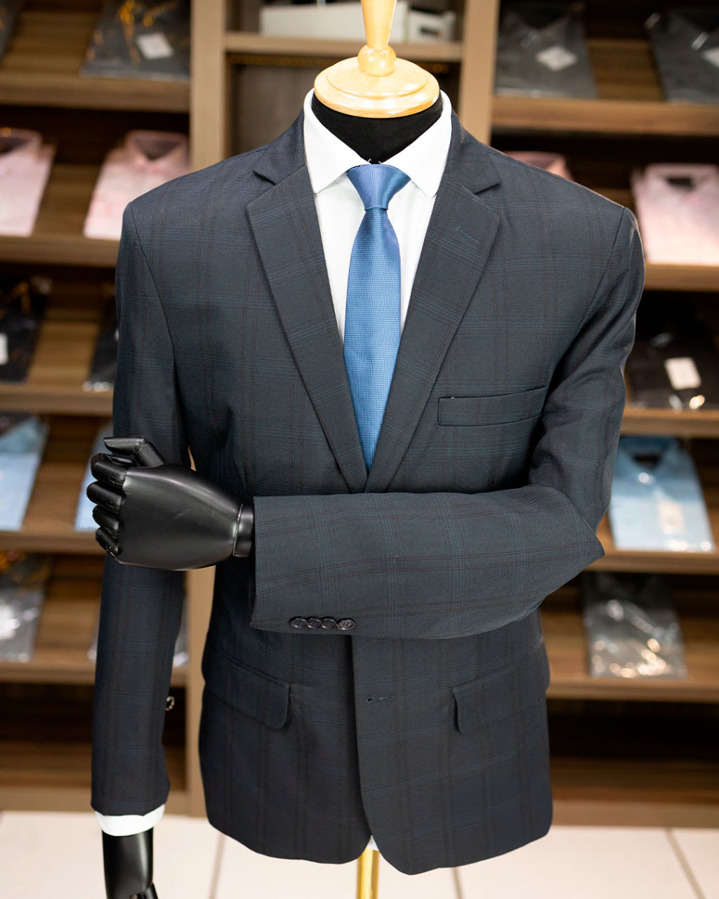 Terno Preto Xadrez Marinho