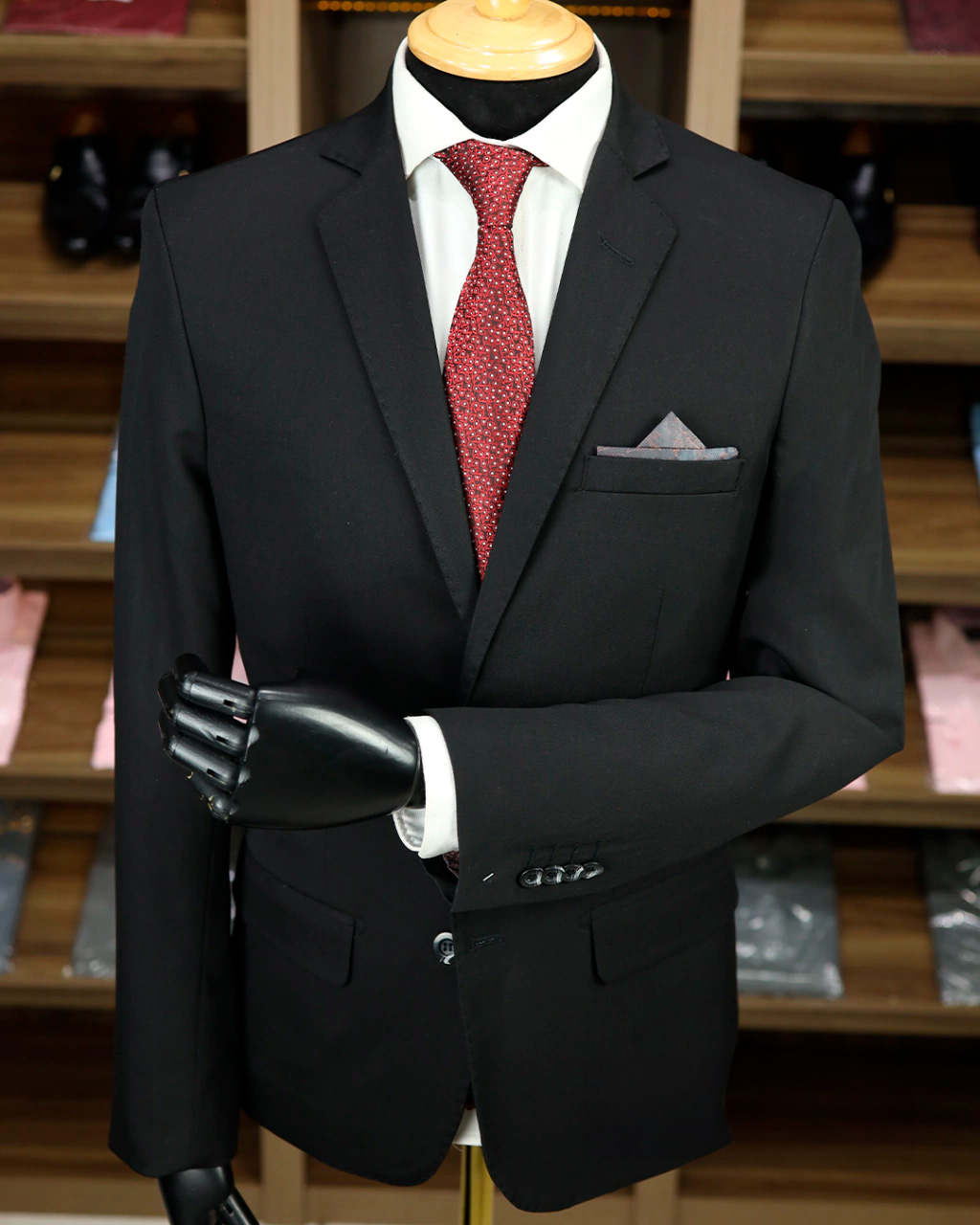 Terno Preto Fosco Antuérpia com Lenço Maleável