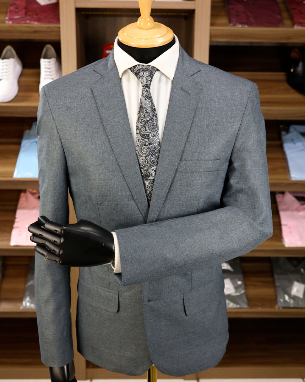 Terno Cinza Chumbo Claro Liso