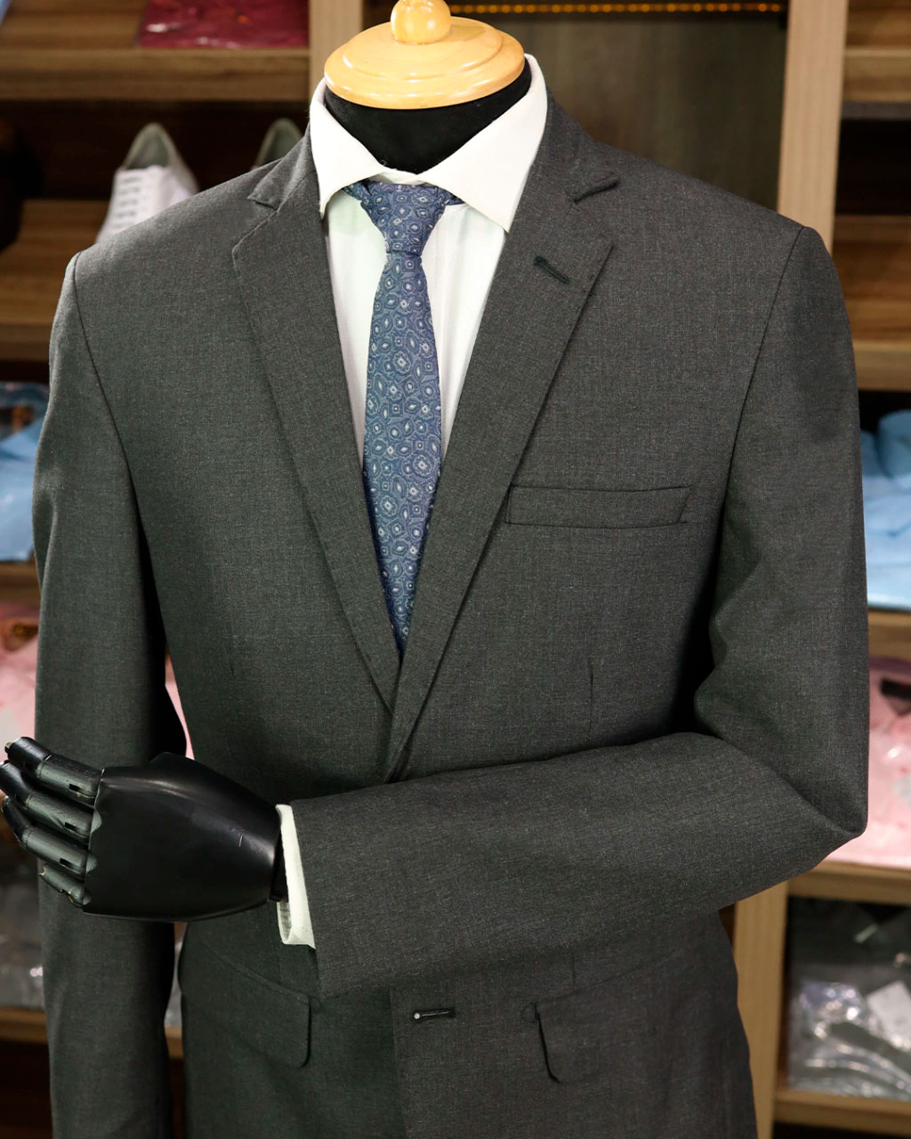 Terno Cinza Chumbo Liso