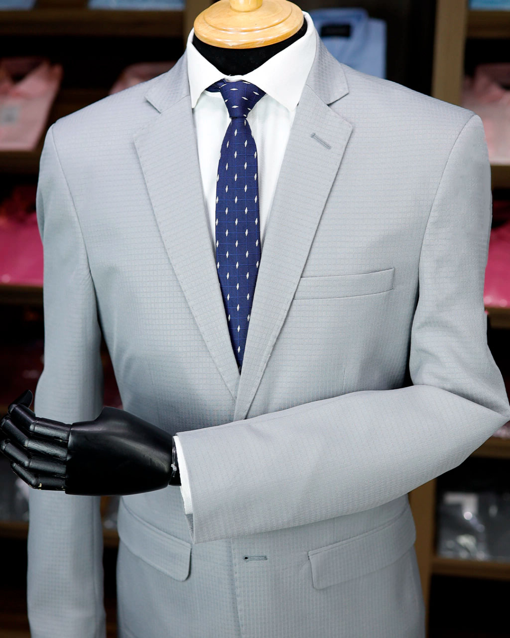 Terno Cinza Quadriculado