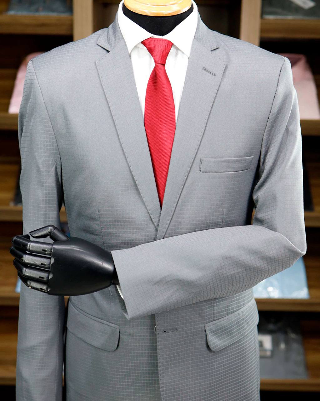 Terno Cinza Milimetrado Xadrez