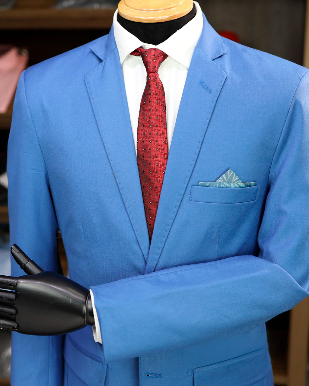 Terno Azul Essence com Lenço Maleável