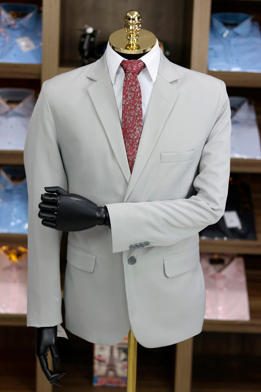 Terno Cinza Claro Lizo