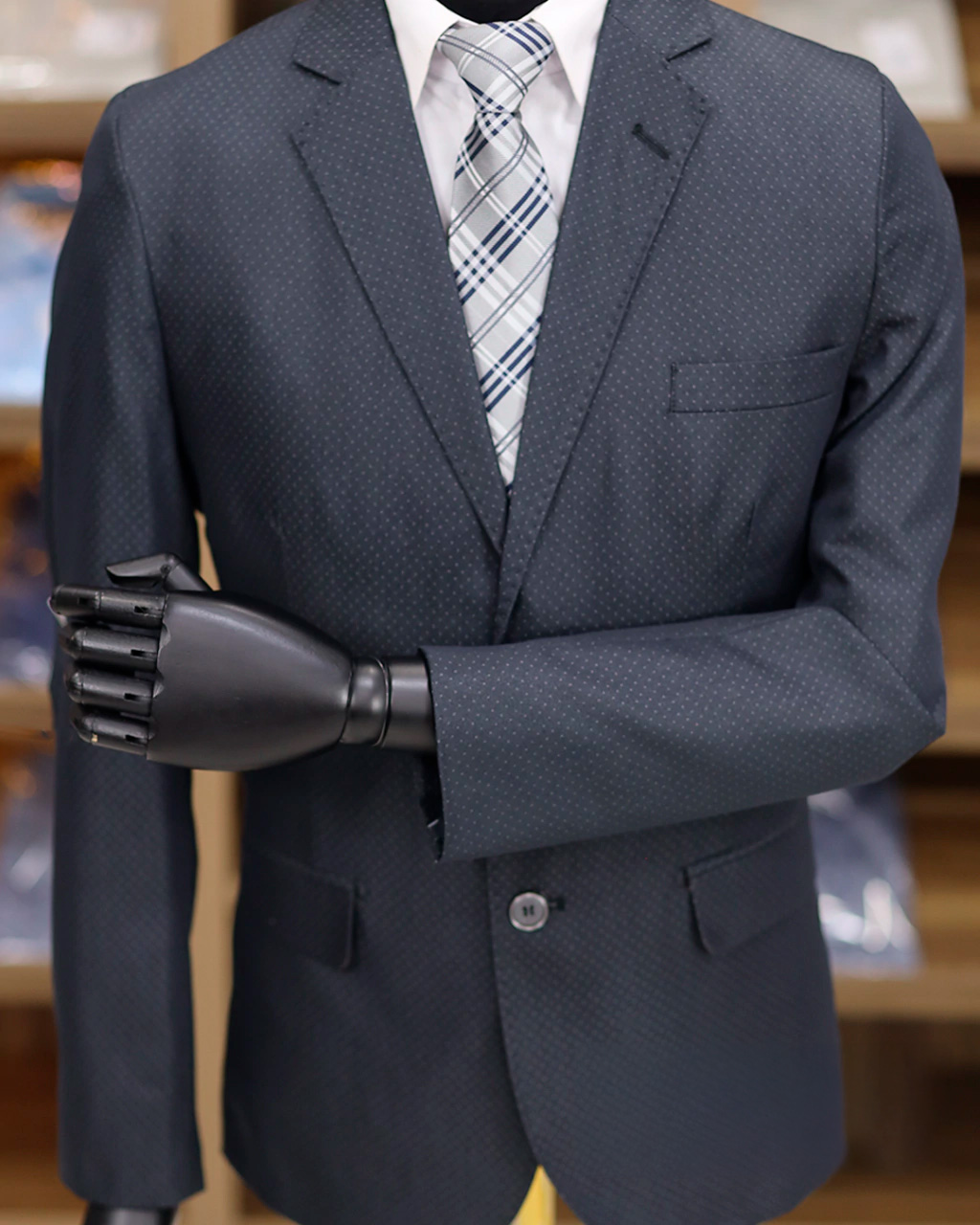 Terno Pontilhado Chumbo