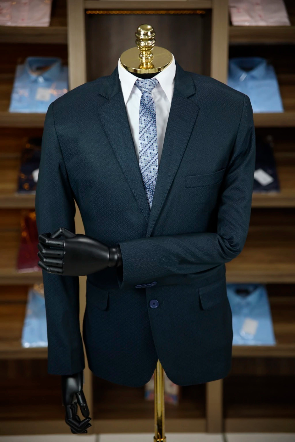 Terno Azul Noite Escuro Relevo