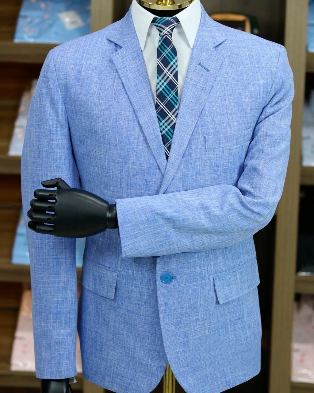 Terno Melange Azul Médio