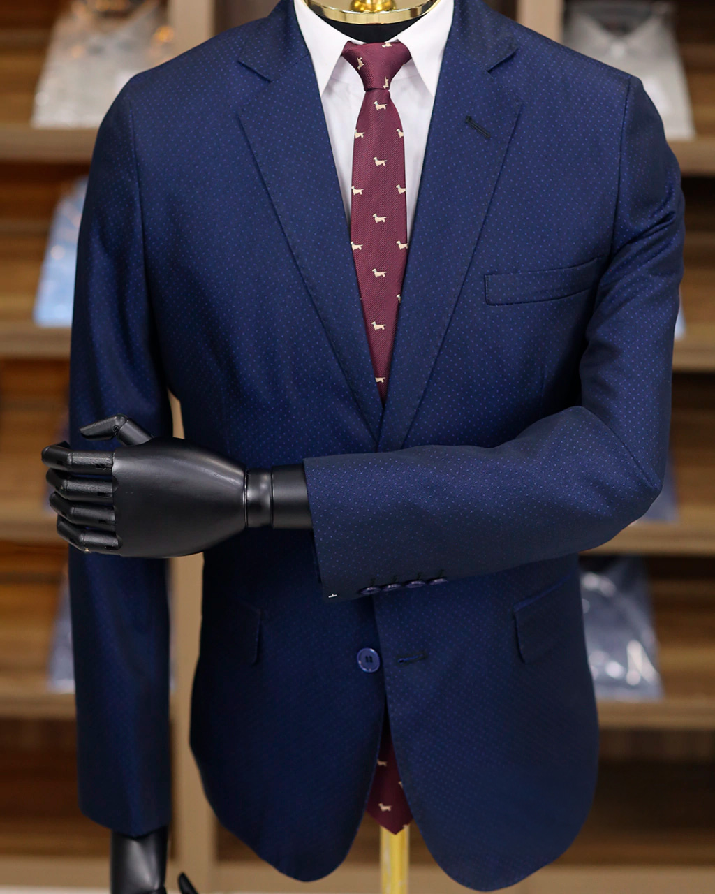 Terno Azul Noite Pontilhado
