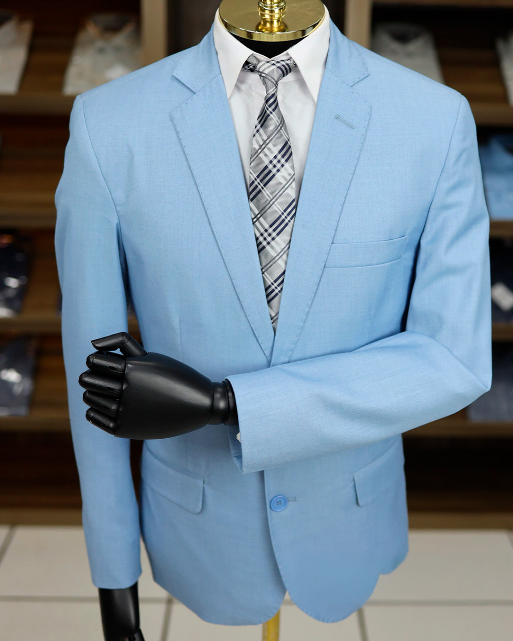 Terno Azul Bebê Liso