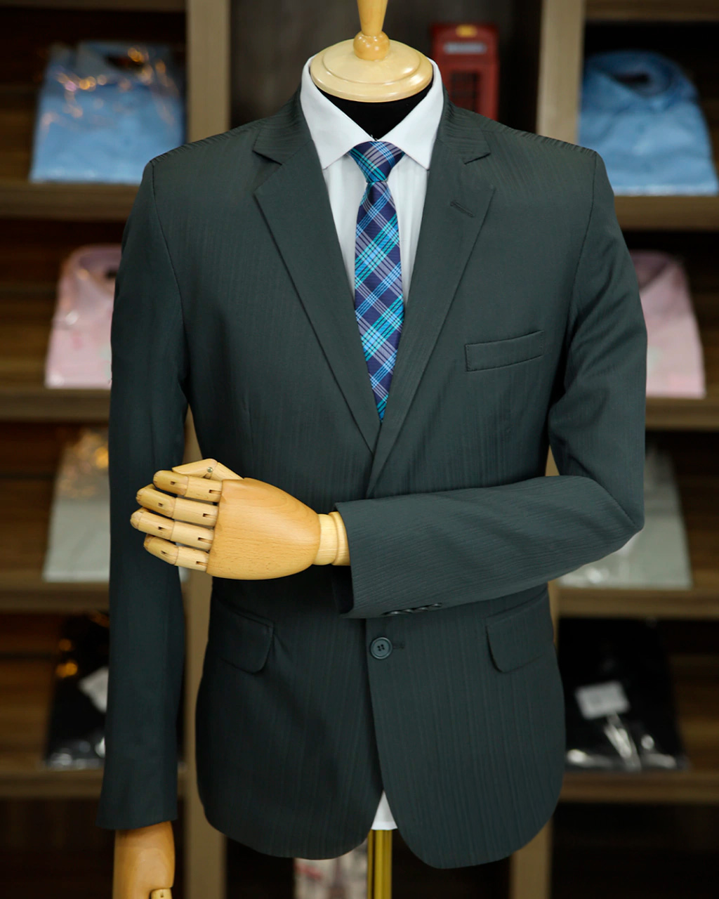 Terno Verde Detalhe Risca