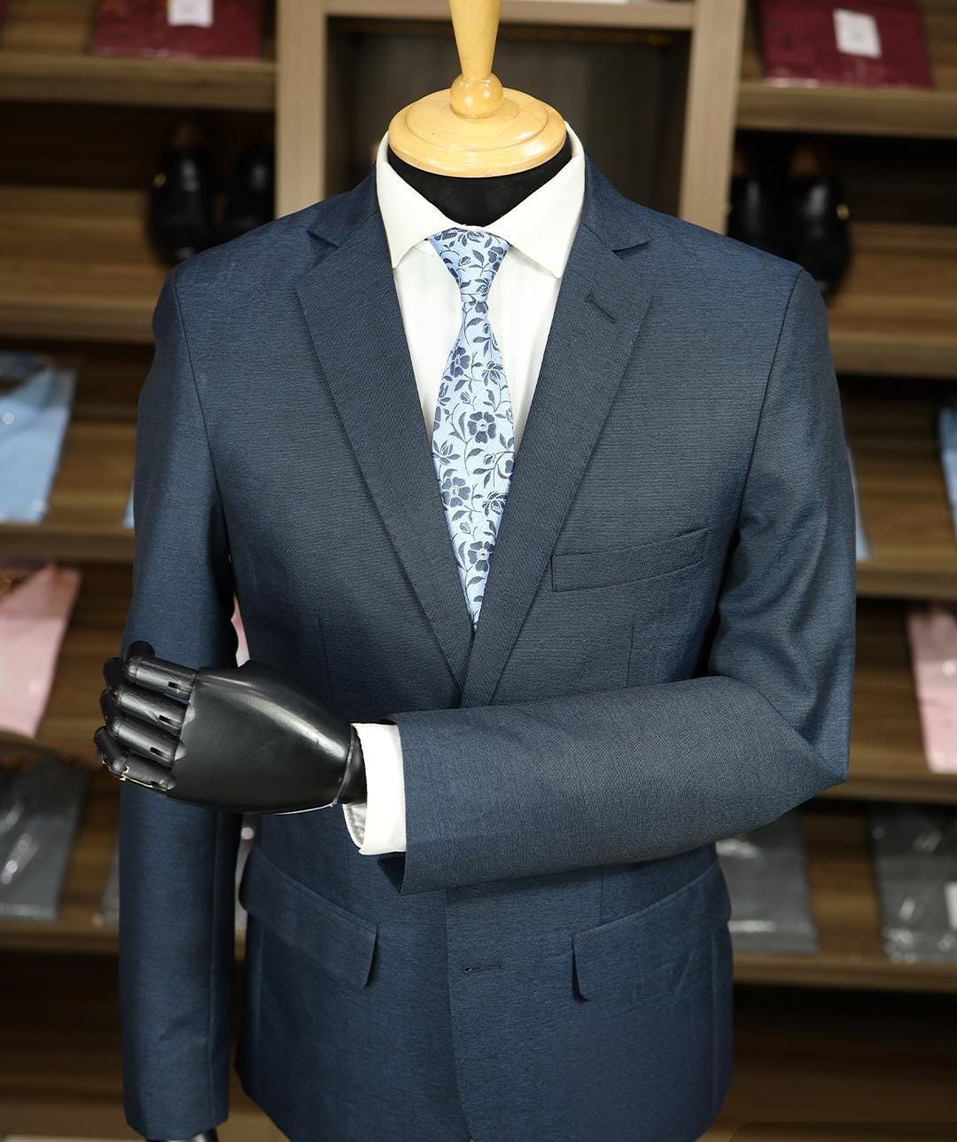 Terno Azul Detalhe Fio Indiano