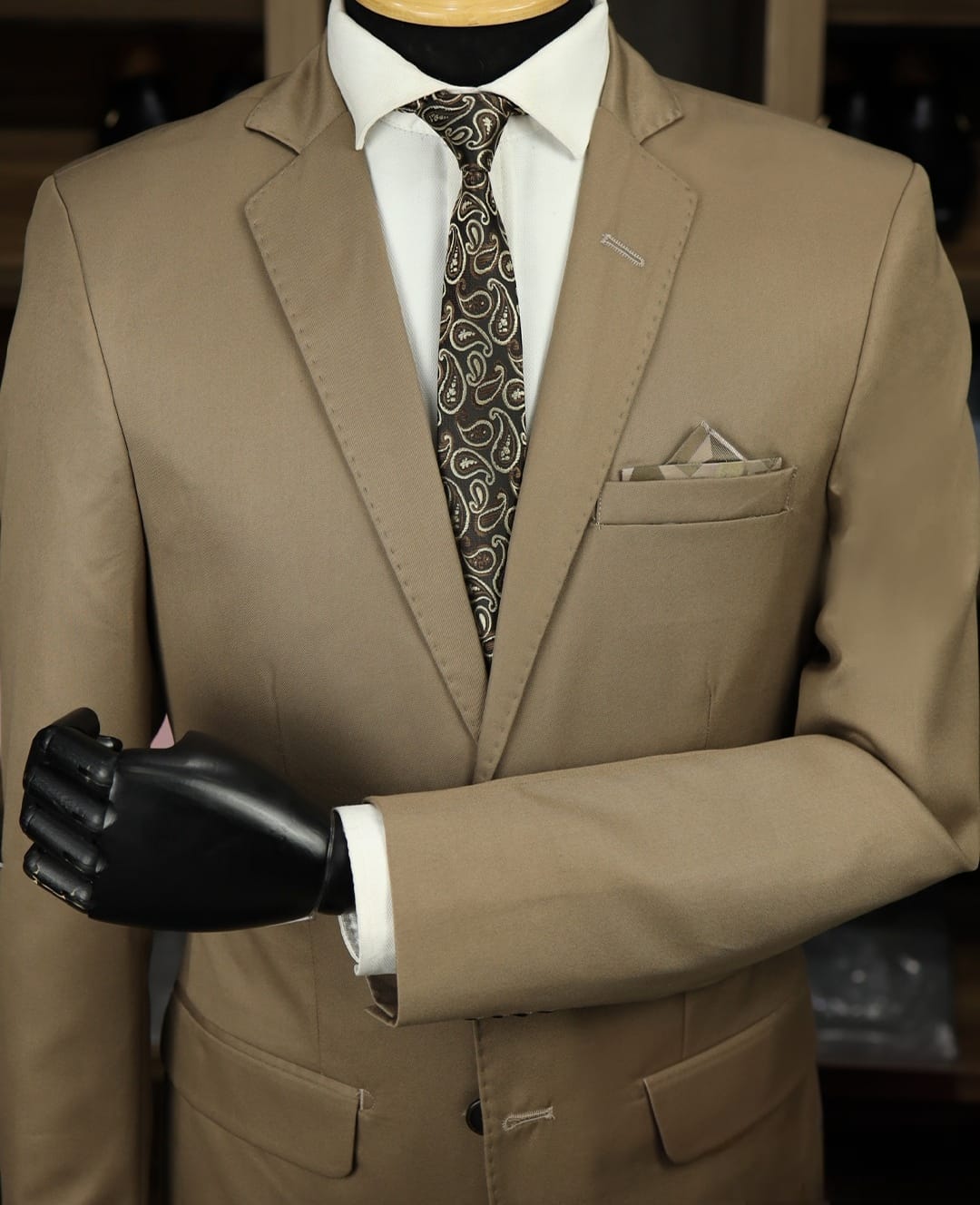 Terno Marrom Poliviscose c/ Lenço Maleável