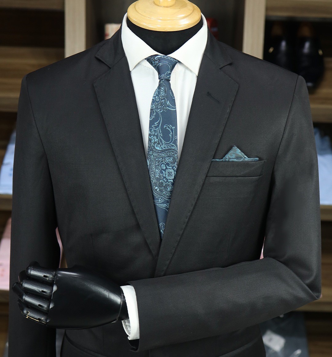 TERNO PRETO POLIVISCOSE C/LENÇO MALEÁVEL