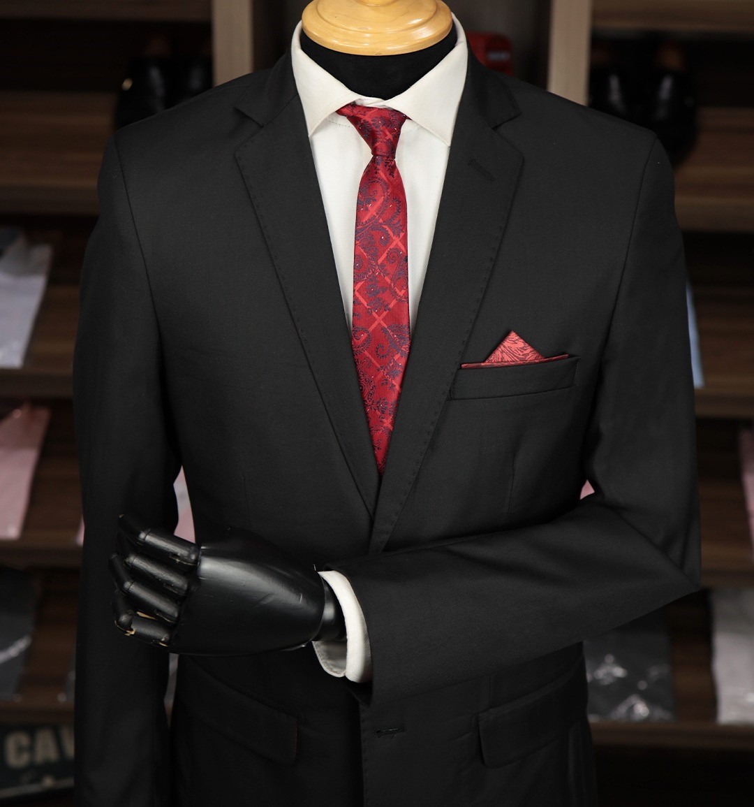 TERNO PRETO POLIVISCOSE C/LENÇO MALEÁVEL