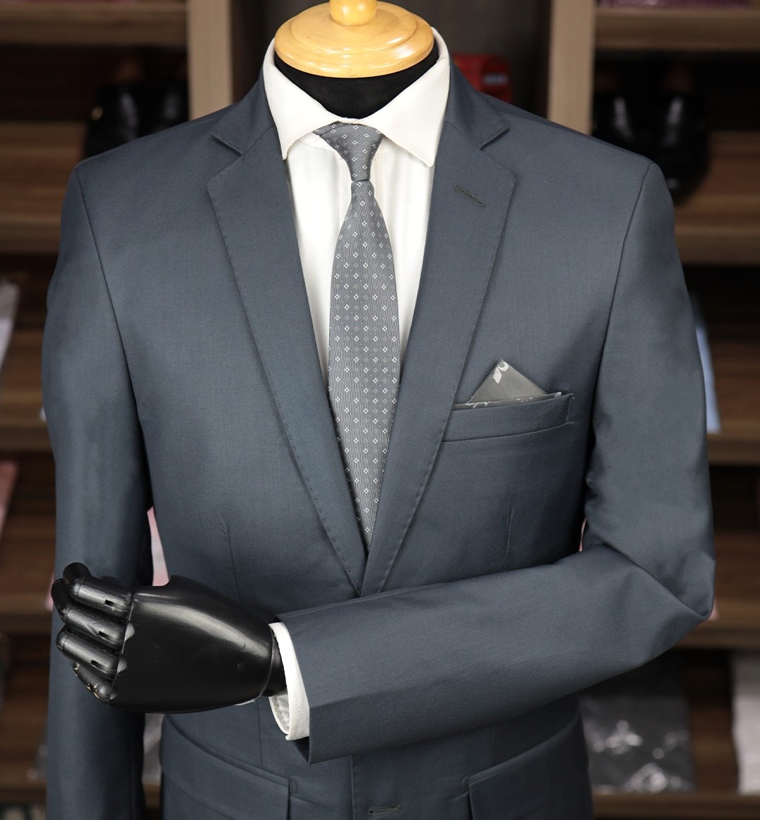 TERNO POLIVISCOSE CINZA C/ LENÇO MALEÁVEL