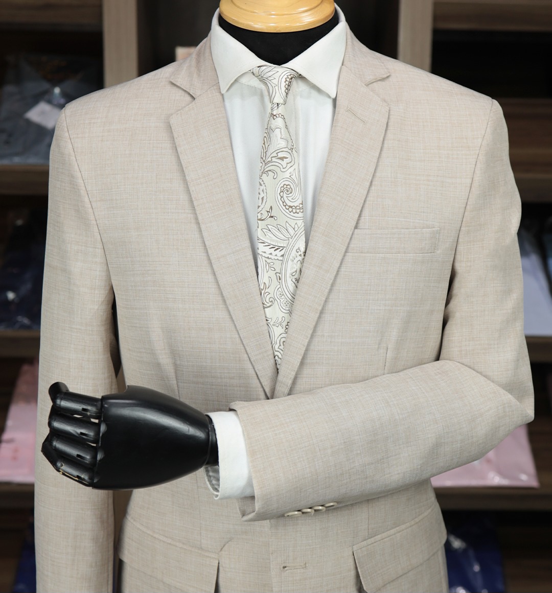 Terno Bege Detalhe Microfibra