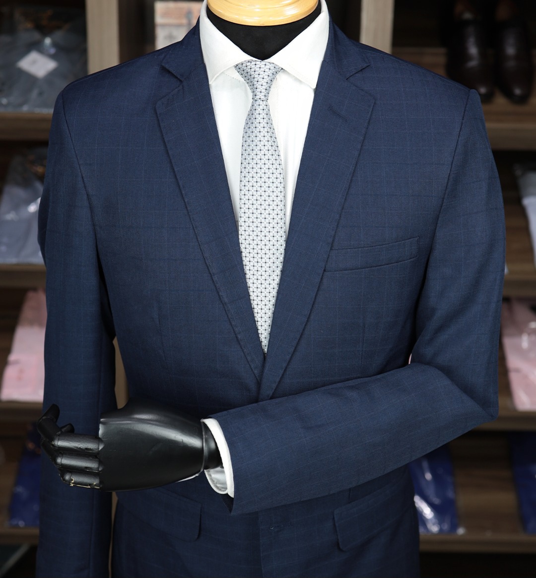 Terno Microfibra Azul Marinho Detalhe