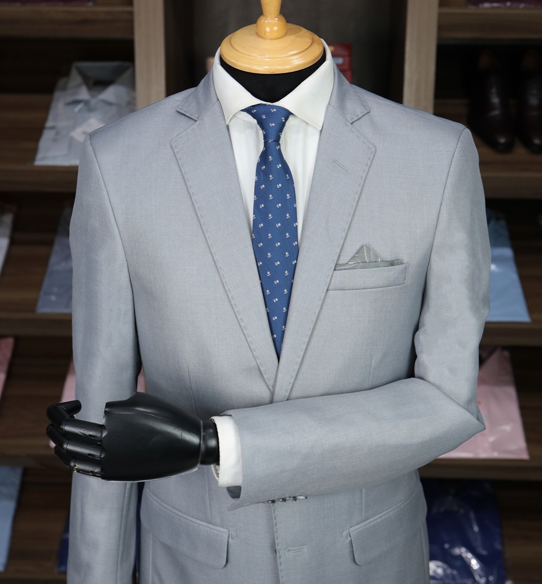 Terno Cinza Claro Encerado Poliviscose