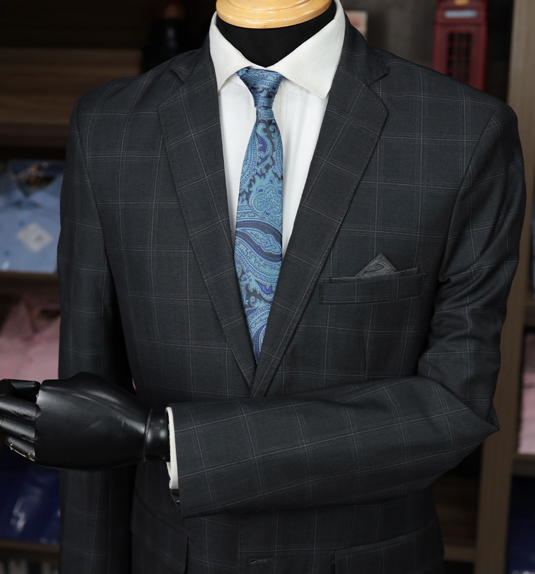 Terno Preto Xadrez Polivoscose