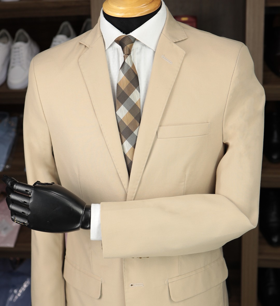 Terno Poliviscose Bege Fosco