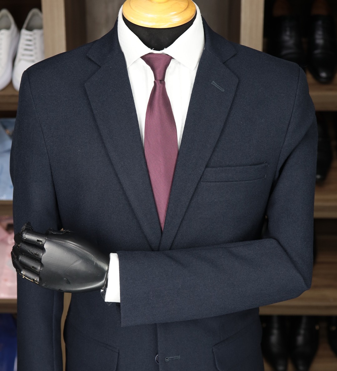 Terno Azul Marinho Lã Acrílica