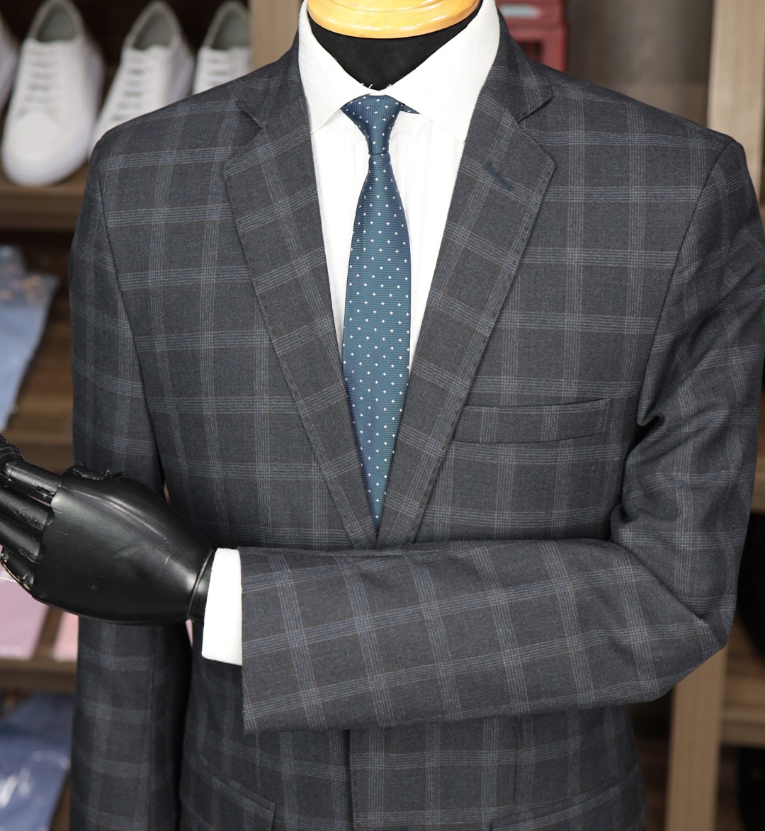 Terno Preto Xadrez Poliviscose