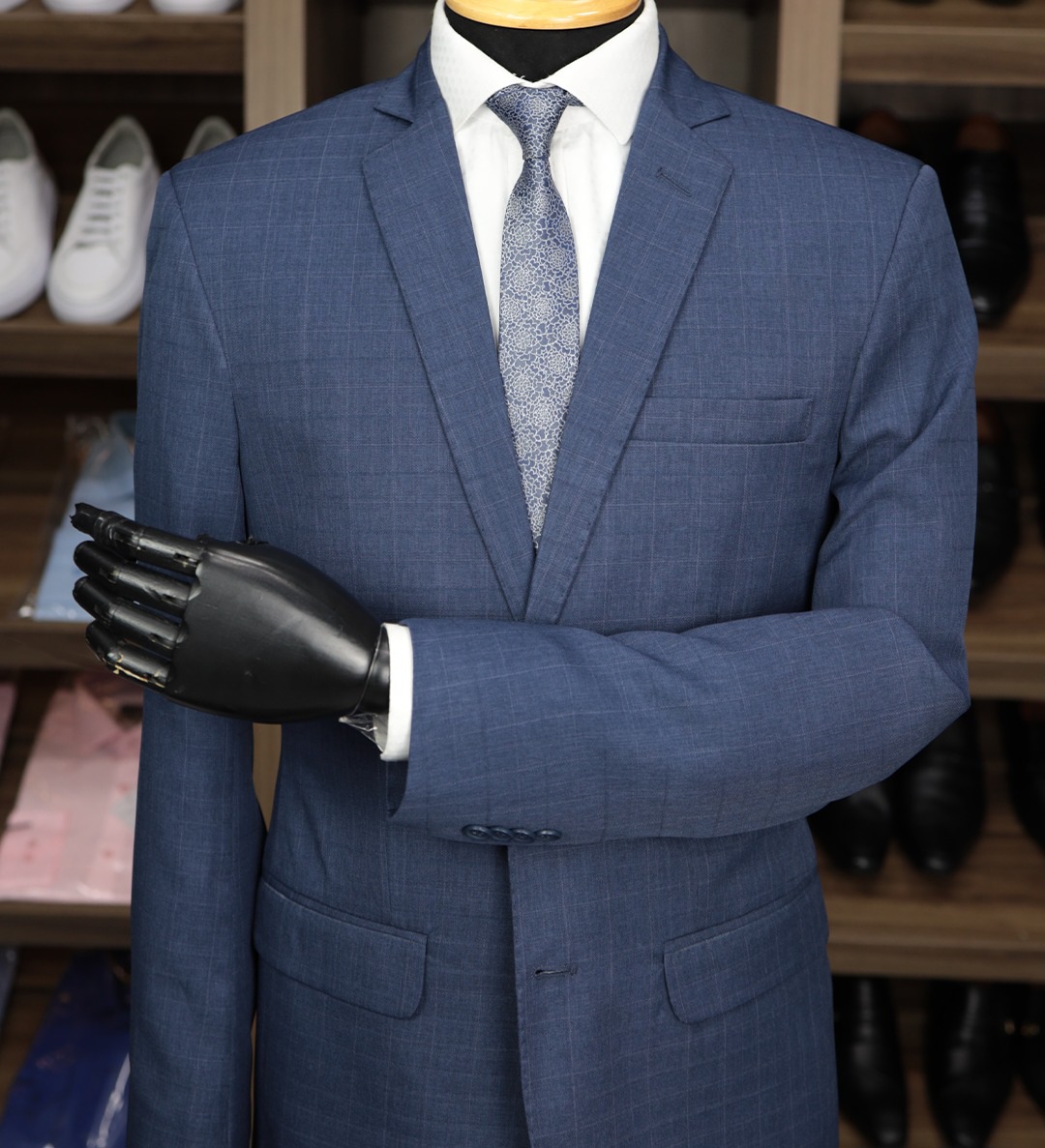 Terno Azul Detalhado Microfibra