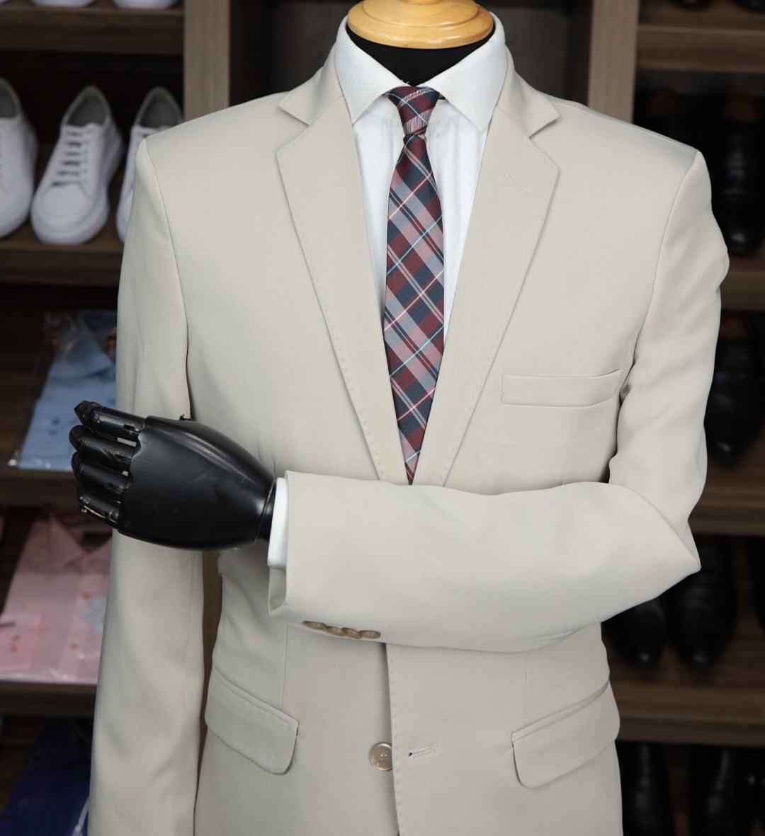 Terno Bege Claro Microfibra