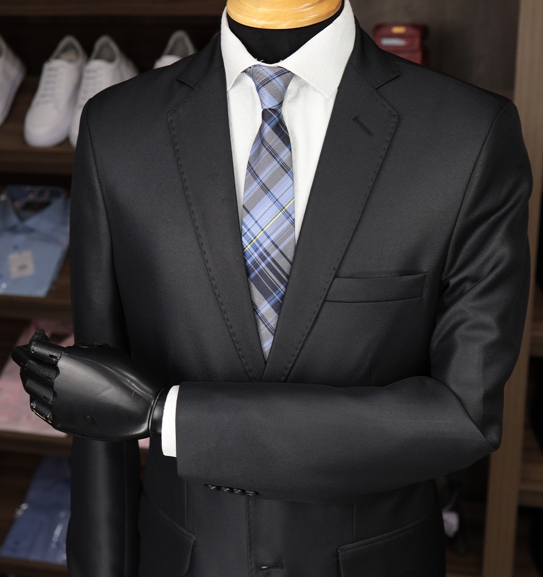 Terno Poliviscose 2Preto Encerado