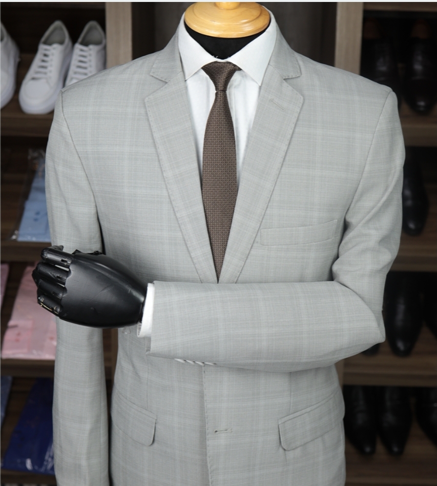 Terno Microfibra Cinza Xadrez