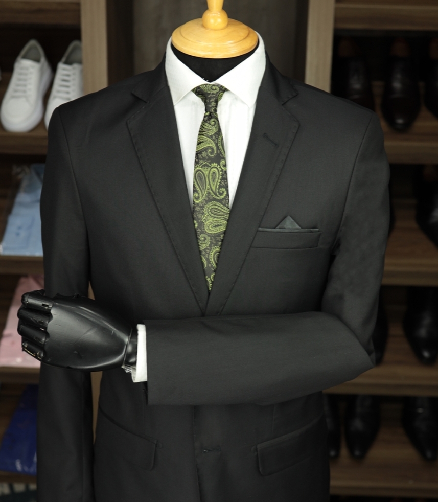 Terno Preto Poliviscose Liso
