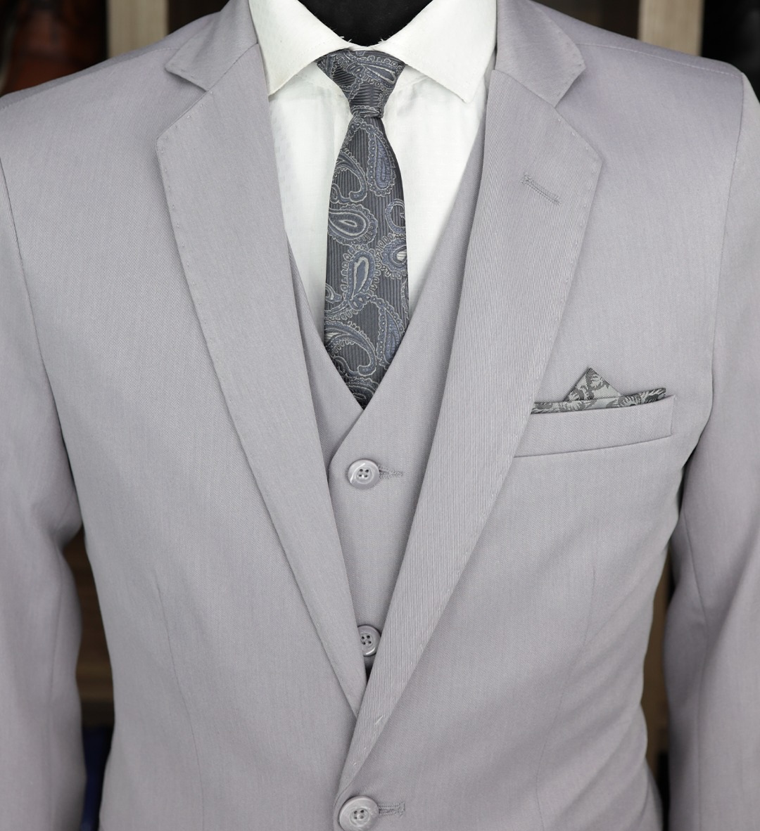 Traje Cinza Poliviscose com Strech