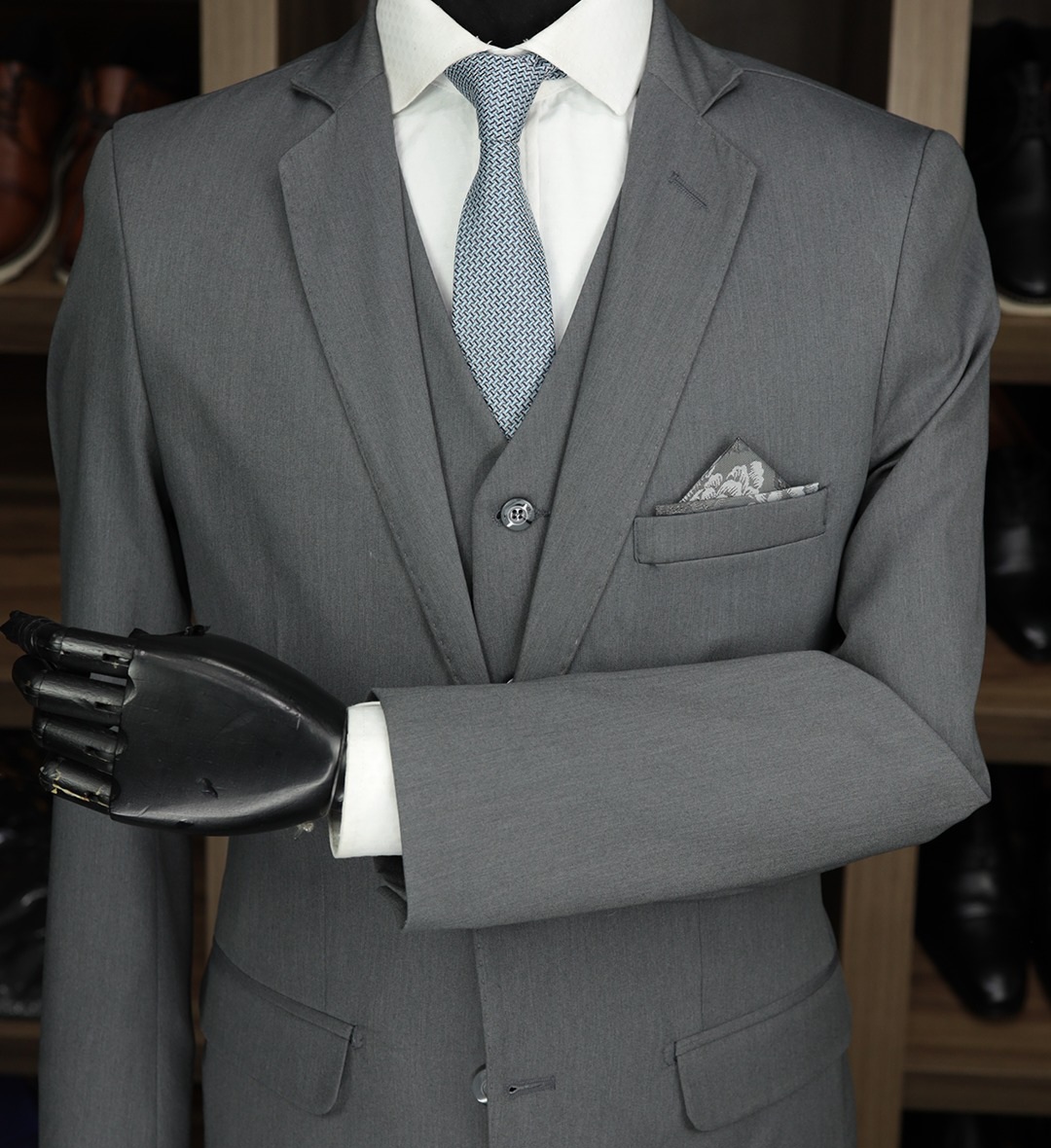 Traje Poliviscose Chumbo com Strech