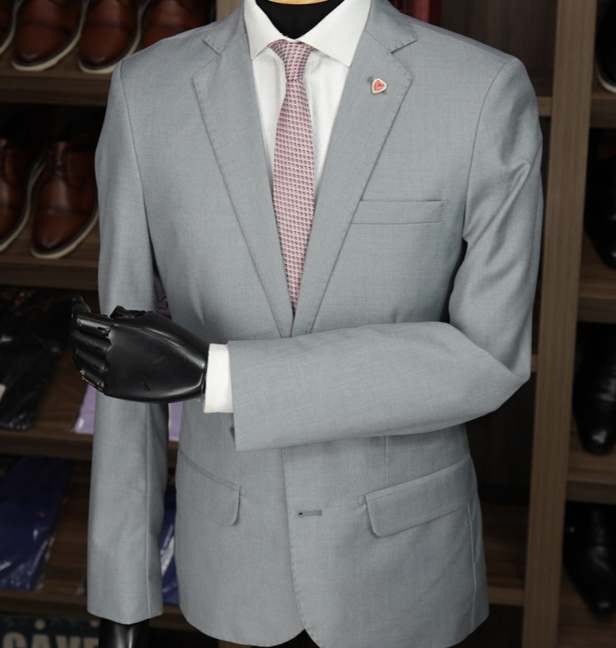 Terno Cinza Escovado Poliviscose