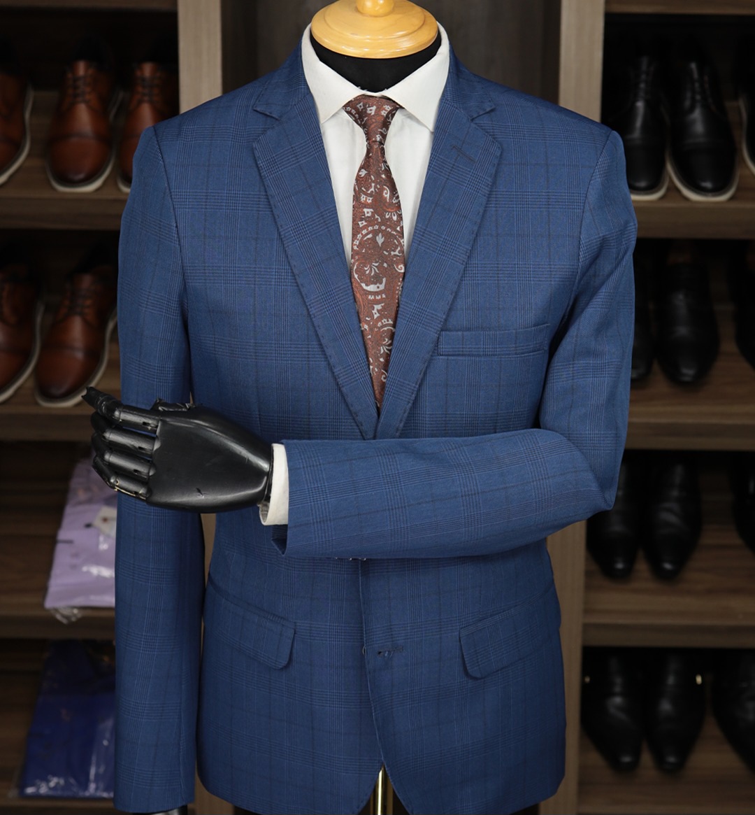 Terno Microfibra Azul Xadrez