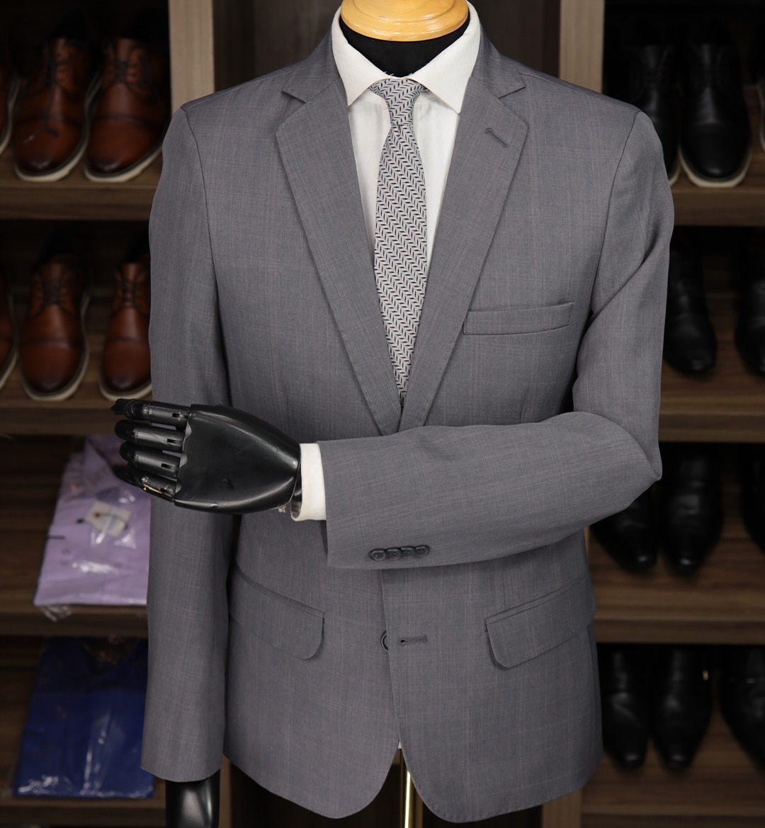 Terno Microfibra Xadrez Aço