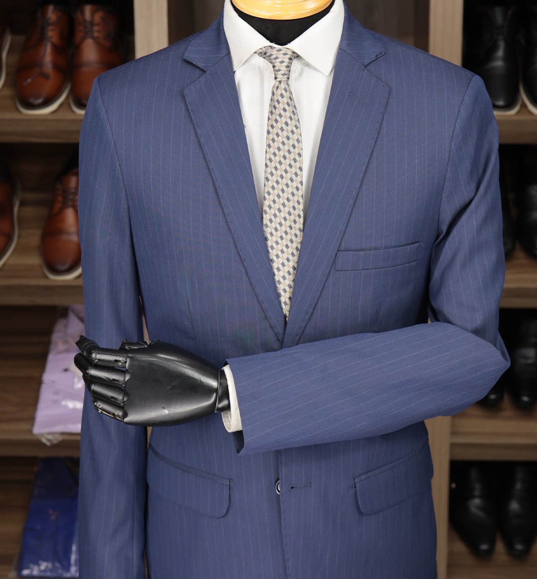 Terno Poliviscose Azul Risca