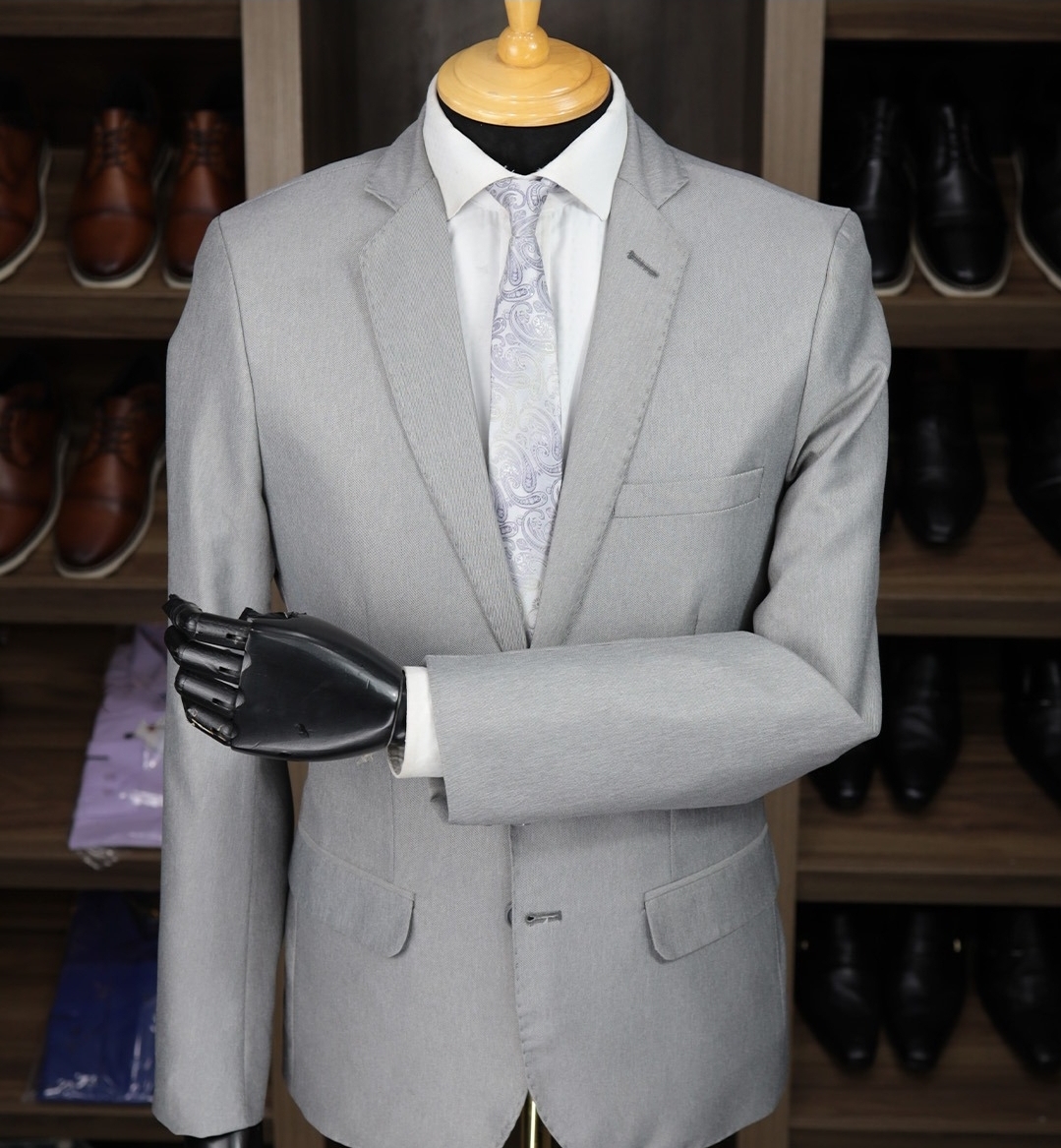 Terno Cinza Claro Encerado Microfibra