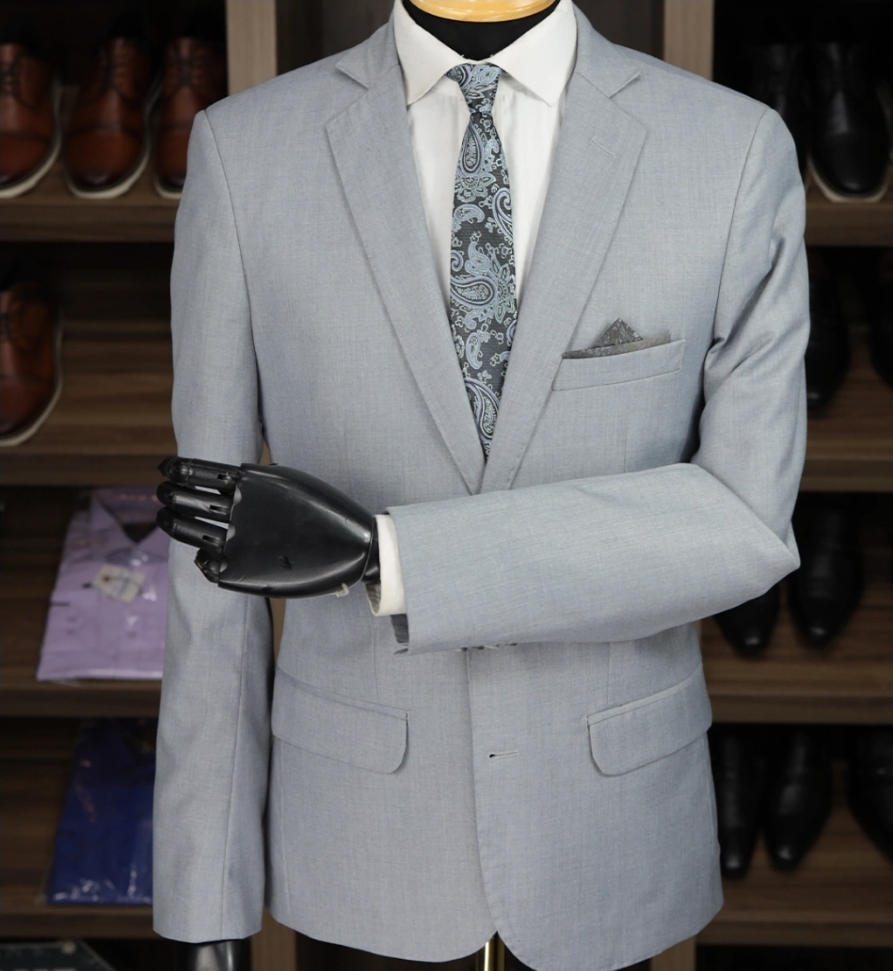 Terno Cinza Escovado Poliviscose