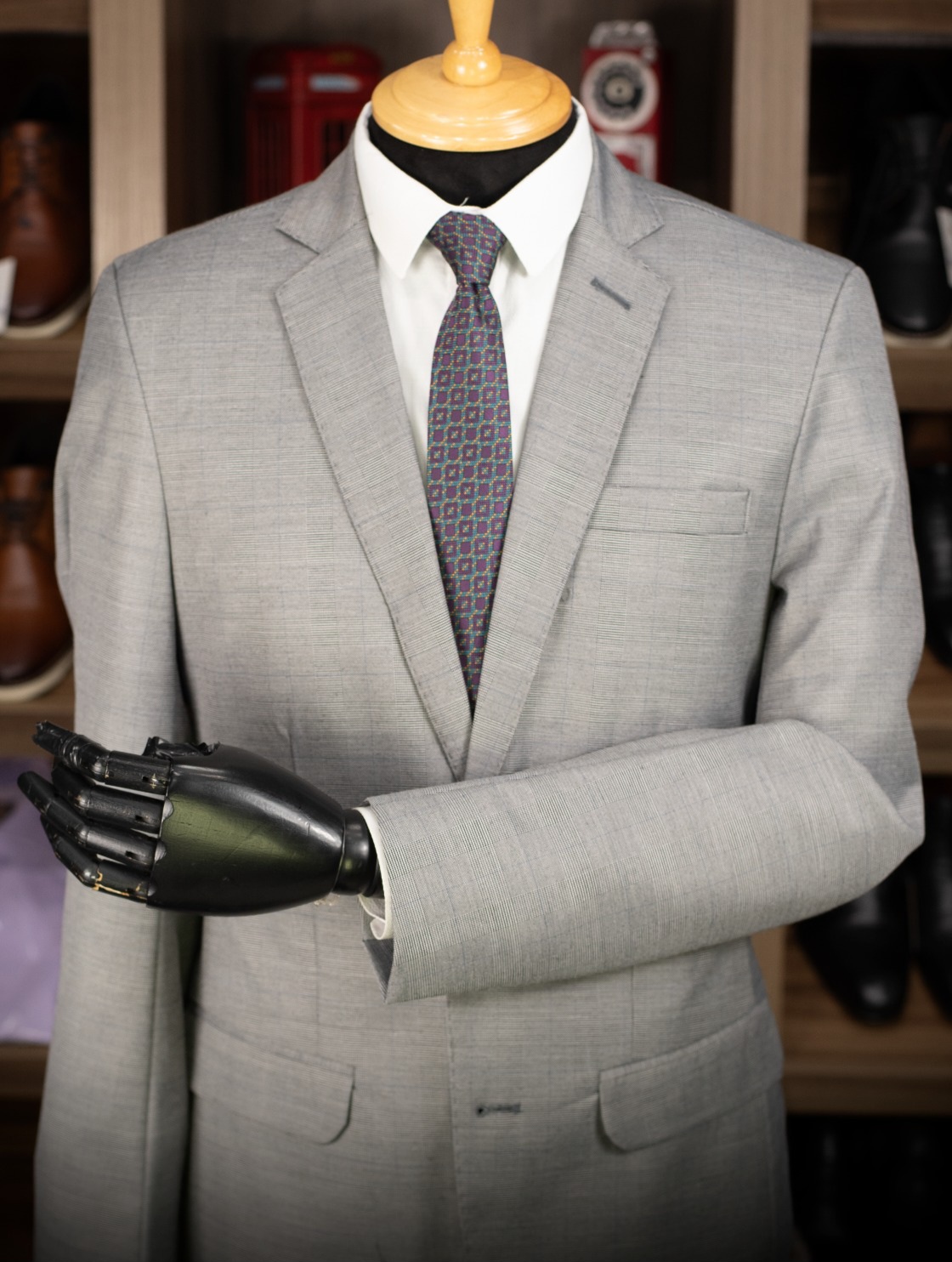 Terno Cinza Poliviscose Trabalhado