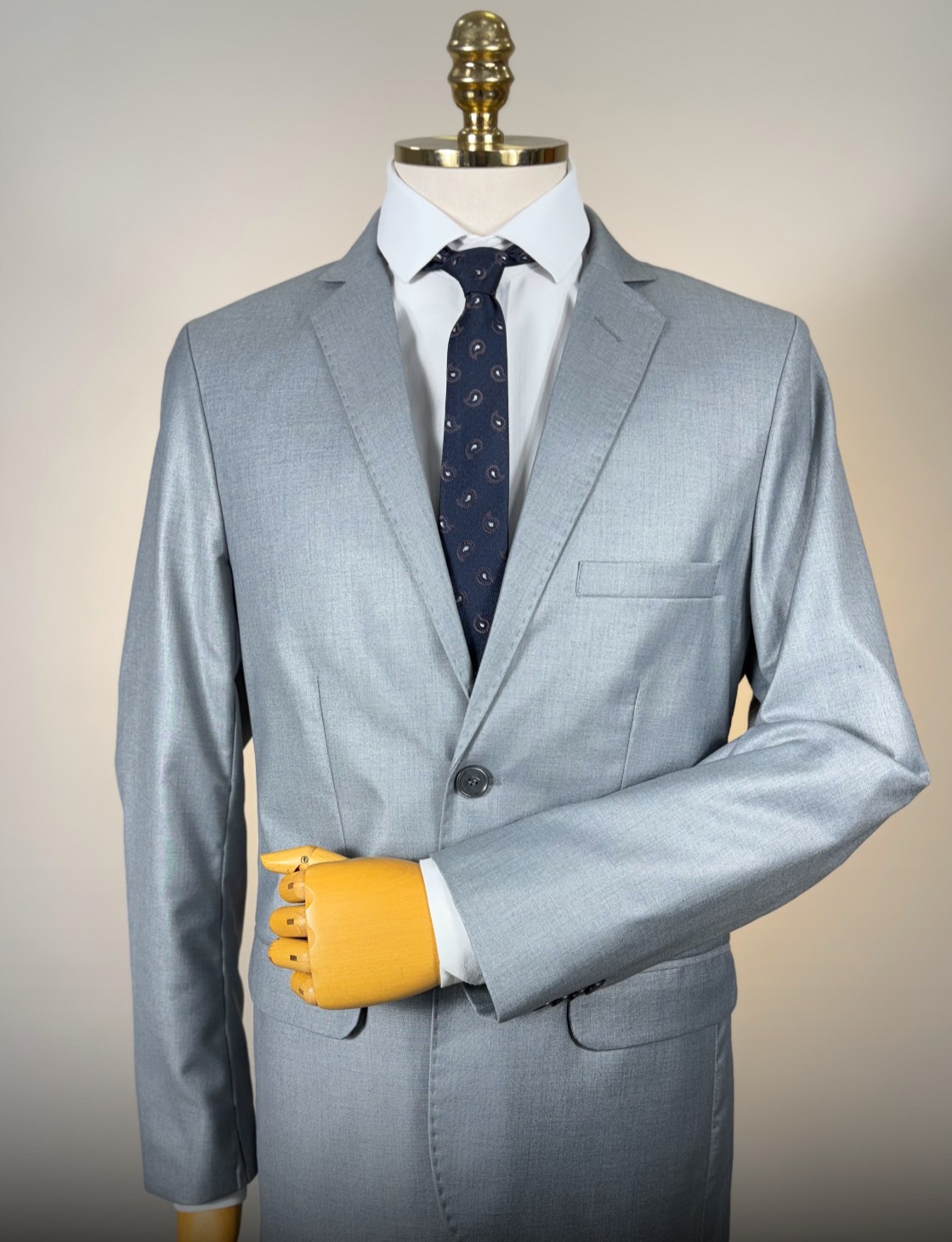 Terno Poliviscose Cinza Escovado