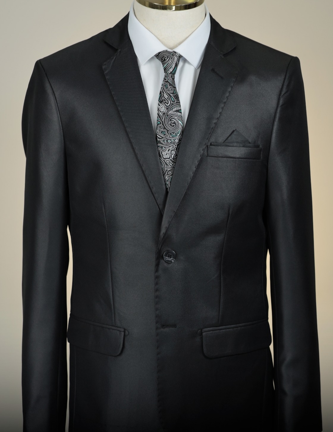 Terno Poliviscose Preto Semi Encerado